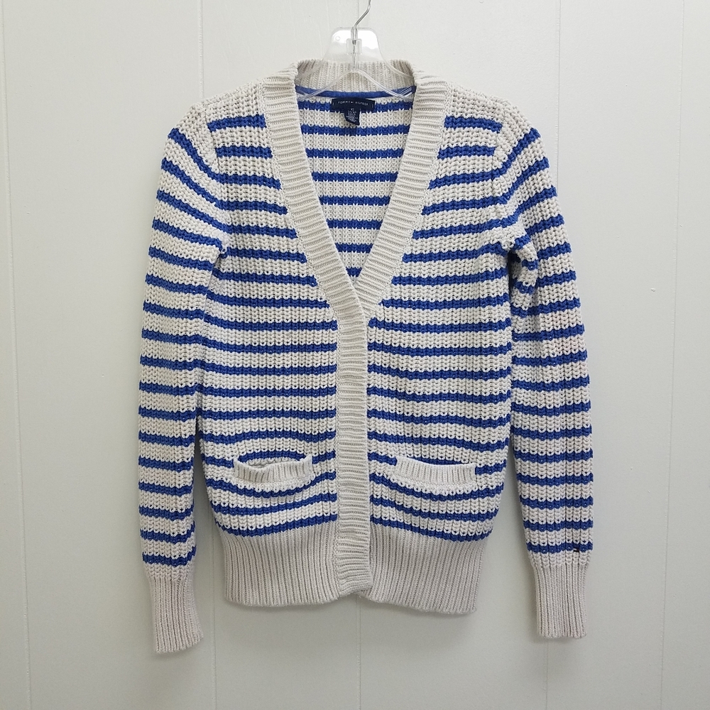 Tommy Hilfiger Striped Thick Knit Cardigan